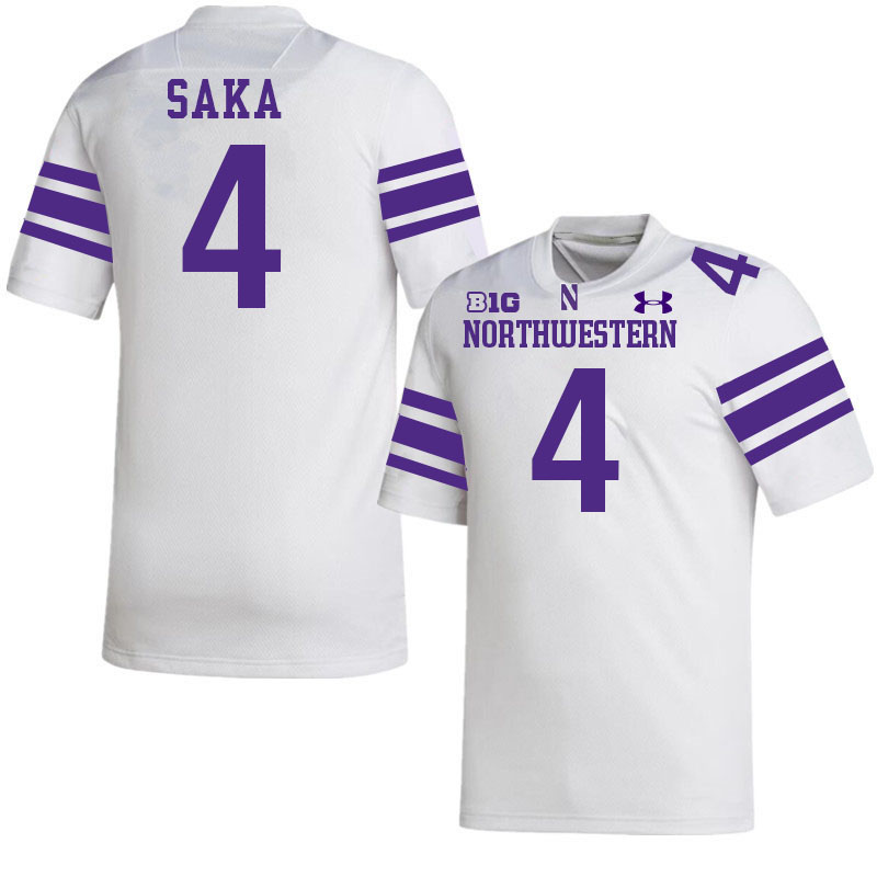 Northwestern Wildcats #4 Anto Saka College Football Jerseys Stitched-White